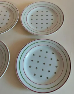 Série de six assiettes à dessert faïence Lunéville KG