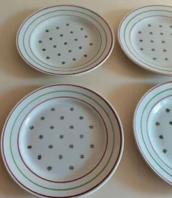 Série de six assiettes à dessert faïence Lunéville KG