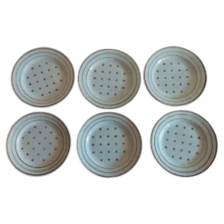Série de six assiettes à dessert faïence Lunéville KG