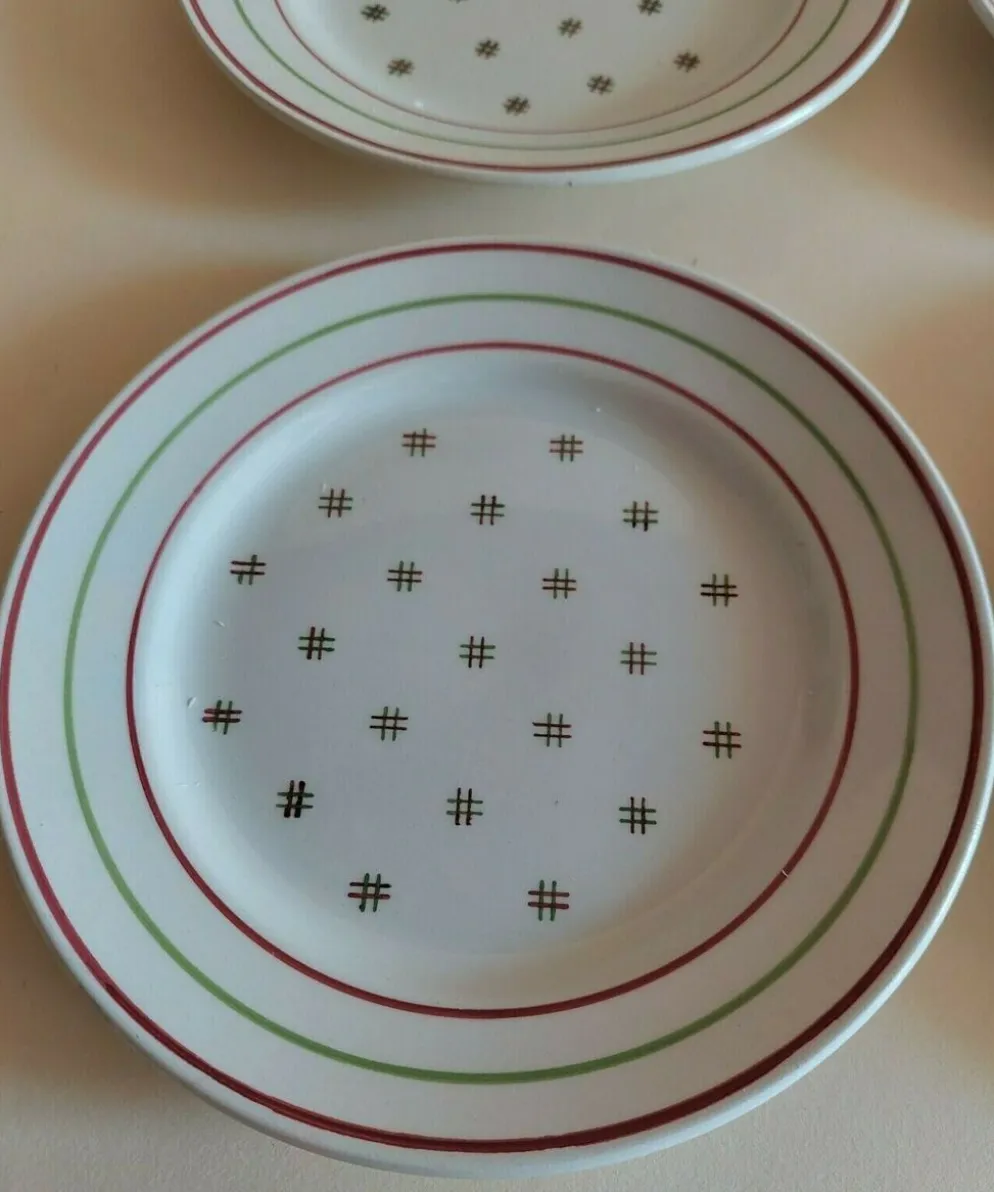 Série de six assiettes à dessert faïence Lunéville KG