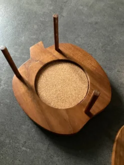 Série 6 dessous de verre vintage en teck