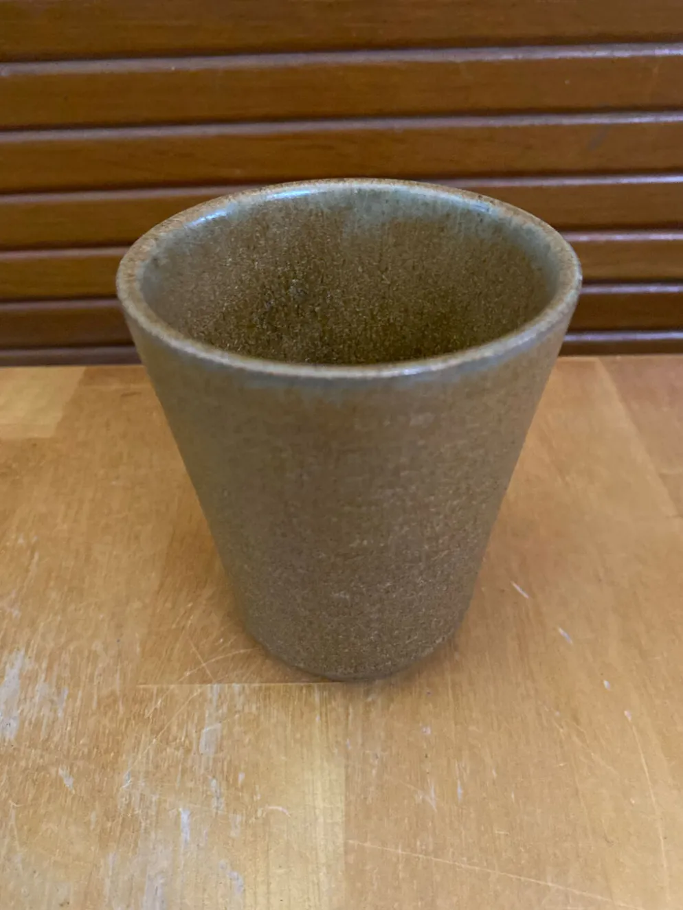 Série de 4 tasses gobelets digoin grès beige made in france vintage #e