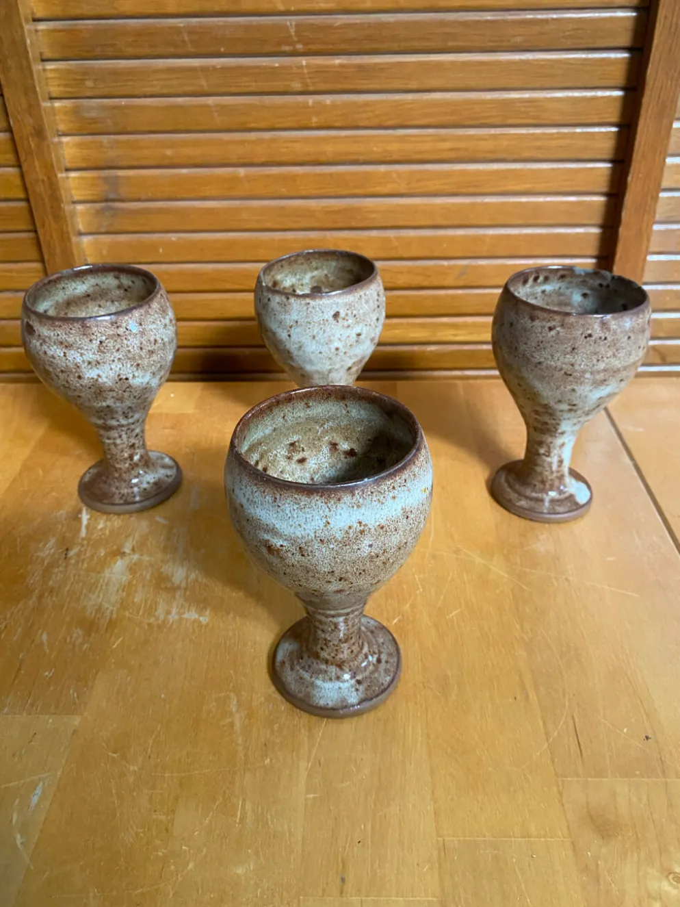 Série de 4 tasses roger jacques grès st amand made in france vintage #
