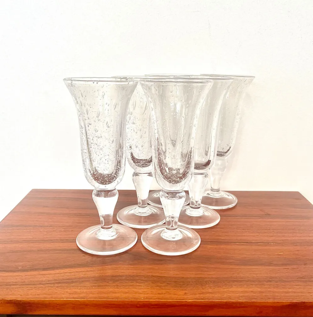 Série de 6 verres Biot signés