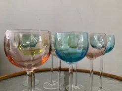 Série de 10 verres à pieds vintage