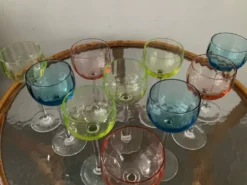 Série de 10 verres à pieds vintage