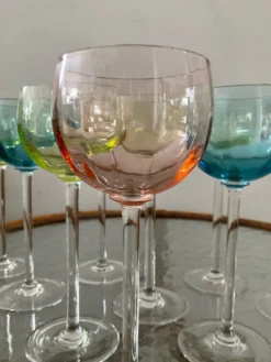 Série de 10 verres à pieds vintage