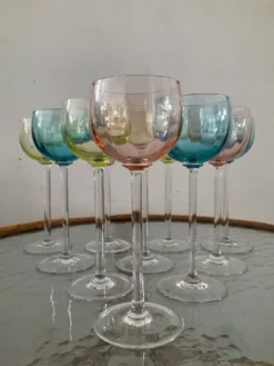 Série de 10 verres à pieds vintage