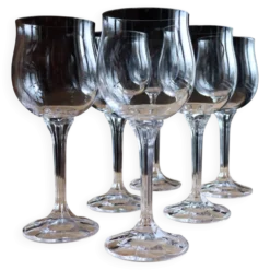 Série de 6 verres à vin vintage en cristal de Bohême - Modèle Diana