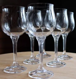 Série de 6 verres à vin vintage en cristal de Bohême - Modèle Diana