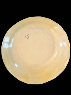 Série 10 grandes assiettes plates vintage Martres-Tolosane Décor Rose bleue