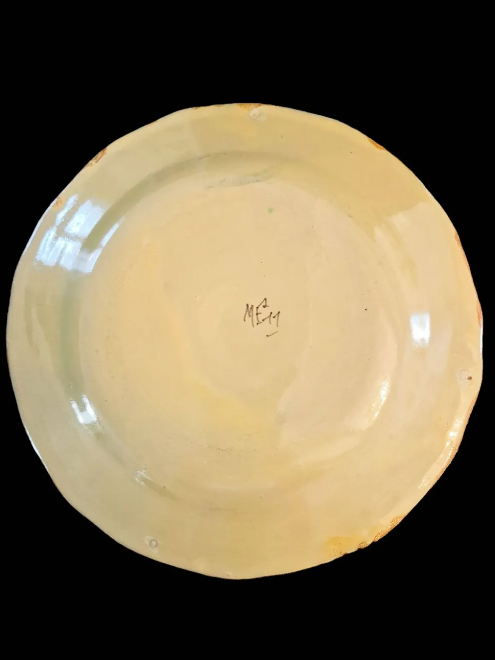 Série 10 grandes assiettes plates vintage Martres-Tolosane Décor Rose bleue