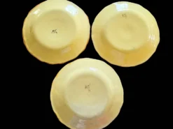 Série 10 grandes assiettes plates vintage Martres-Tolosane Décor Rose bleue