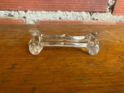 Série 5 porte couteaux ancien portieux verre moulé art de table vintage