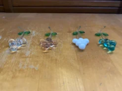Série 4 porte couteaux ancien verre de murano grappe de raisins vintag