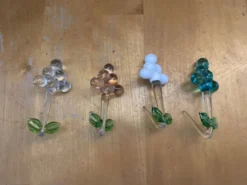 Série 4 porte couteaux ancien verre de murano grappe de raisins vintag