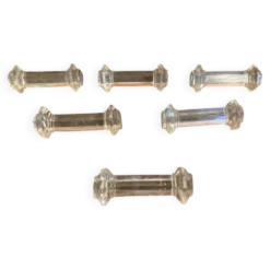 Série 6 Porte Couteaux Ancien Verre Moulé Art de Table Vintage