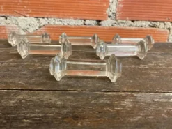 Série 6 Porte Couteaux Ancien Verre Moulé Art de Table Vintage