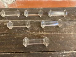 Série 6 Porte Couteaux Ancien Verre Moulé Art de Table Vintage