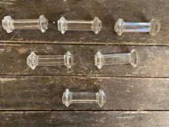 Série 6 Porte Couteaux Ancien Verre Moulé Art de Table Vintage