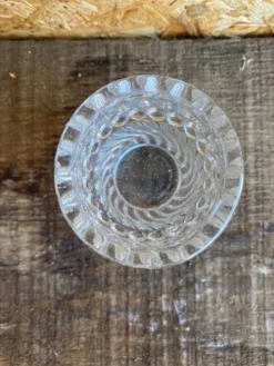 Série 3 Salerons Anciens Service Condiments Verre Moulé Vintage #D979