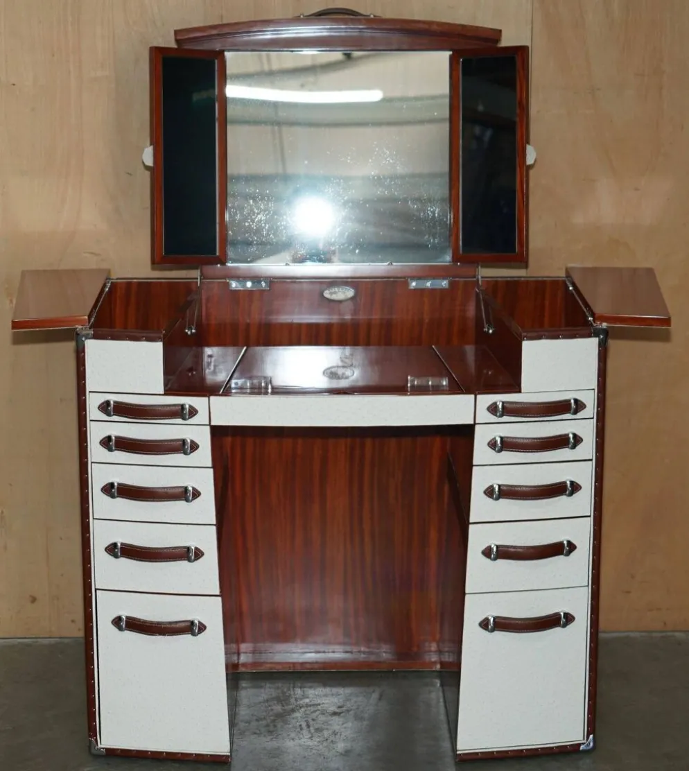 Starbay living the legend la desirade coiffeuse pliante cuir et acajou