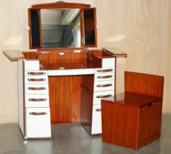 Starbay living the legend la desirade coiffeuse pliante cuir et acajou
