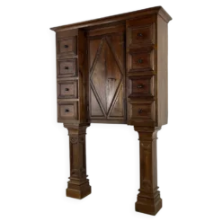 Stipo Monetiere, Piemont XVIIe meuble cabinet à 8 tiroirs, en noyer, Italie