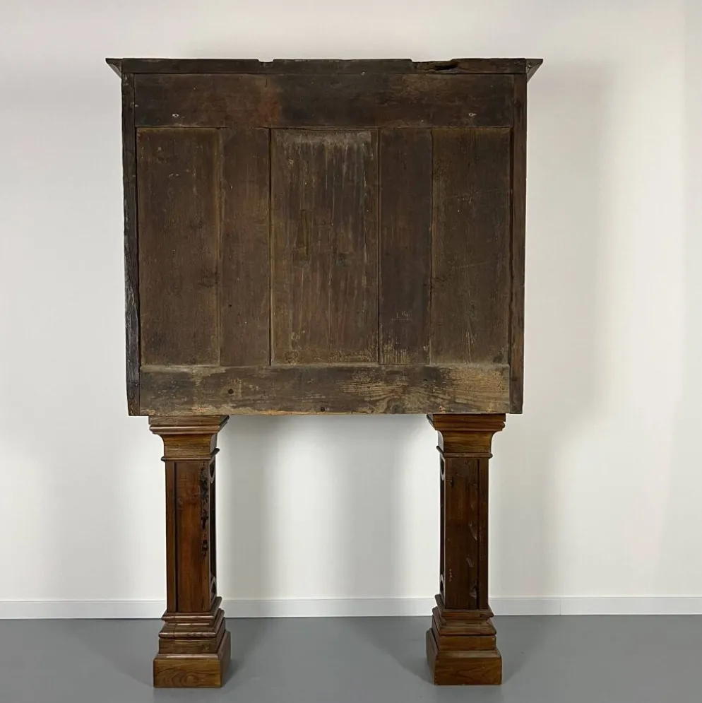 Stipo Monetiere, Piemont XVIIe meuble cabinet à 8 tiroirs, en noyer, Italie