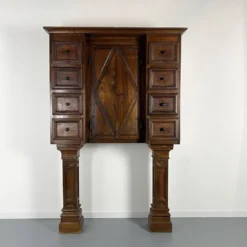 Stipo Monetiere, Piemont XVIIe meuble cabinet à 8 tiroirs, en noyer, Italie