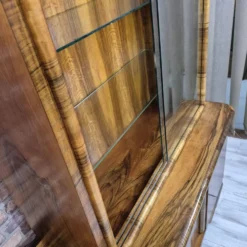 Streamlined Art Deco Walnut Display Cabinet / Sideboard – 1930s / 1940s