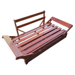 Structure de banquette-lit convertible en bois avec tiroir de rangement