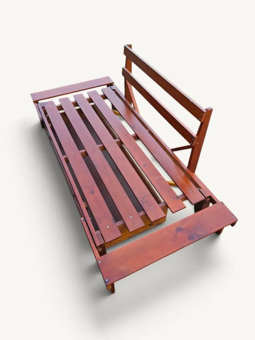 Structure de banquette-lit convertible en bois avec tiroir de rangement