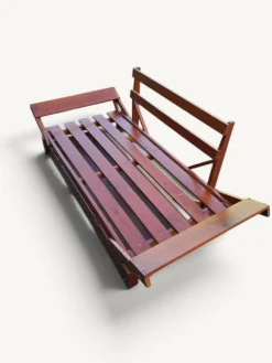 Structure de banquette-lit convertible en bois avec tiroir de rangement