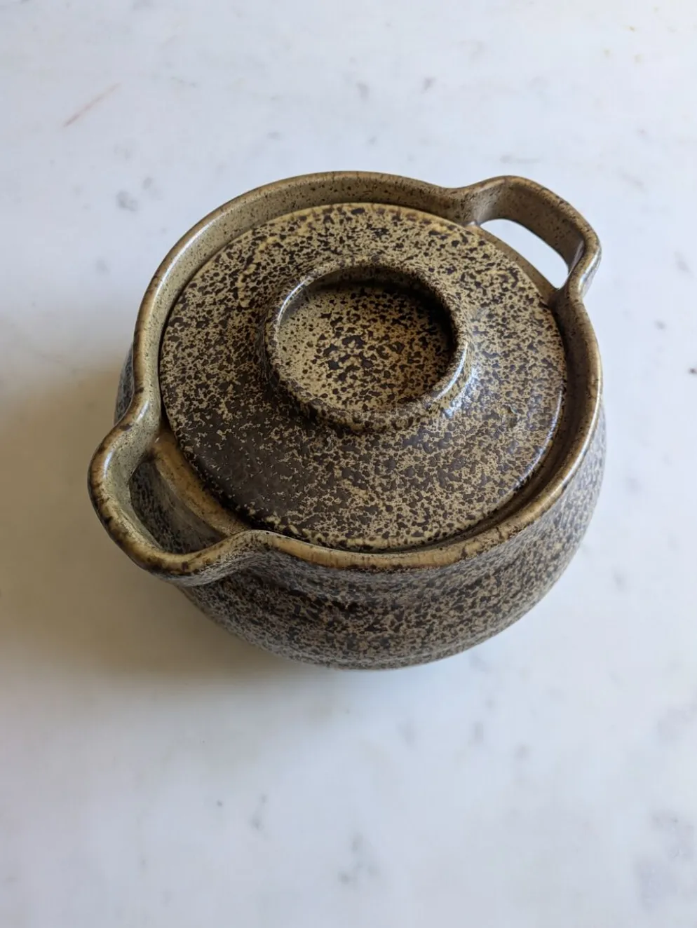 Sublime Soupière en grès moucheté "Les Potiers de l'Abbaye 70'