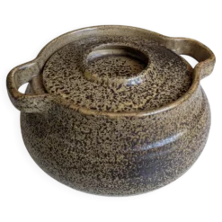 Sublime Soupière en grès moucheté
