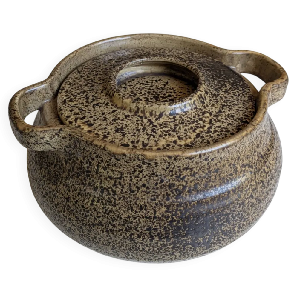 Sublime Soupière en grès moucheté "Les Potiers de l'Abbaye 70'
