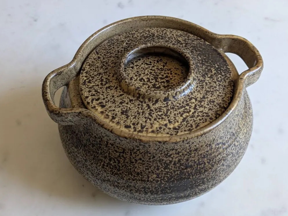 Sublime Soupière en grès moucheté "Les Potiers de l'Abbaye 70'