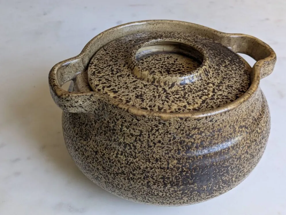 Sublime Soupière en grès moucheté "Les Potiers de l'Abbaye 70'