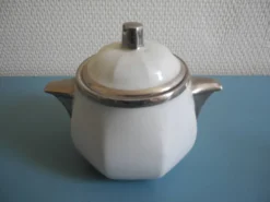 sucrier Aluminite Frugier Limoges France porcelain sugar bowl