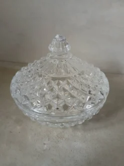 Sucrier ancien en cristal d'Arques