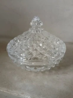 Sucrier ancien en cristal d'Arques