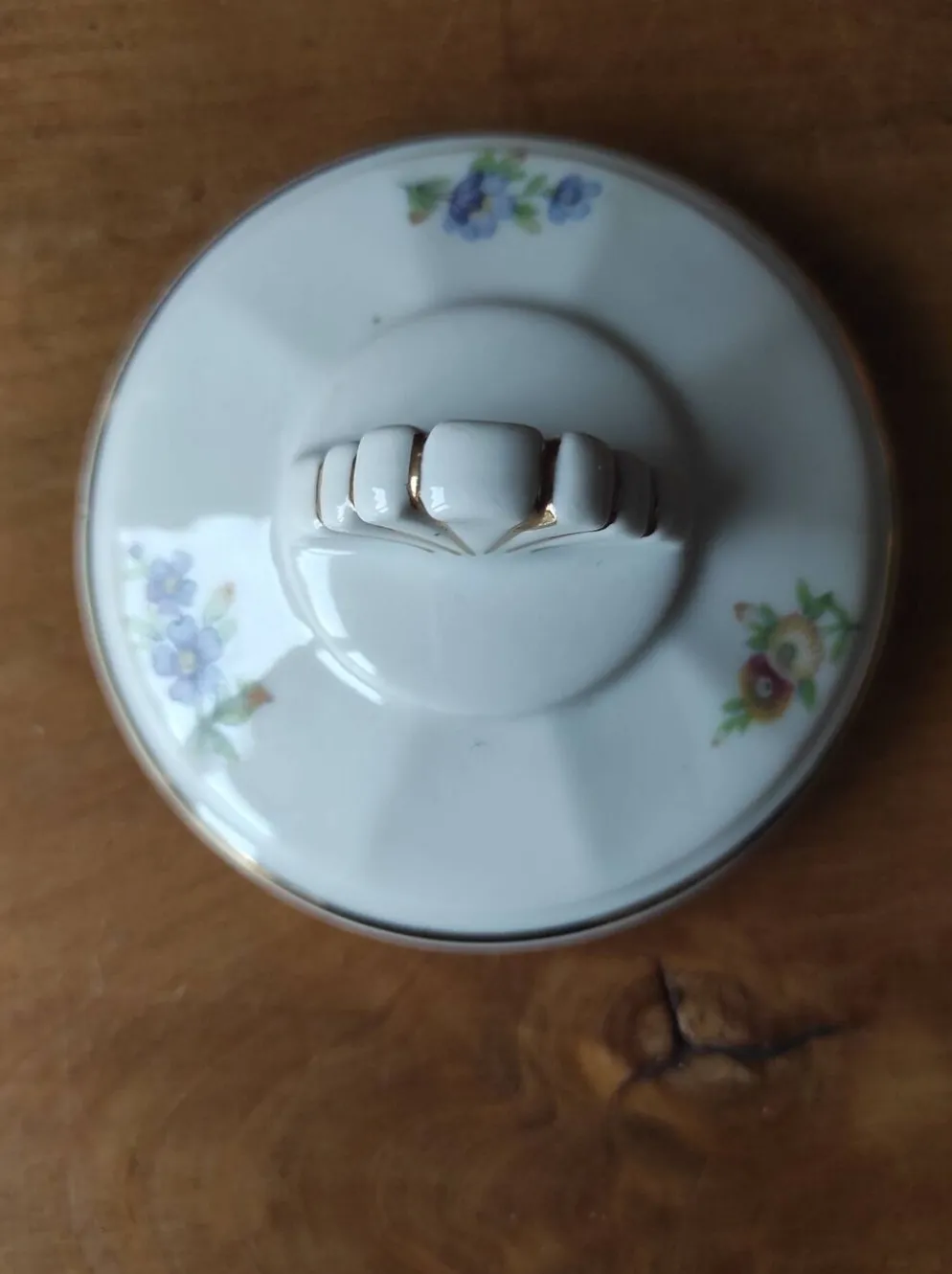 Sucrier ancien en porcelaine base décagonale