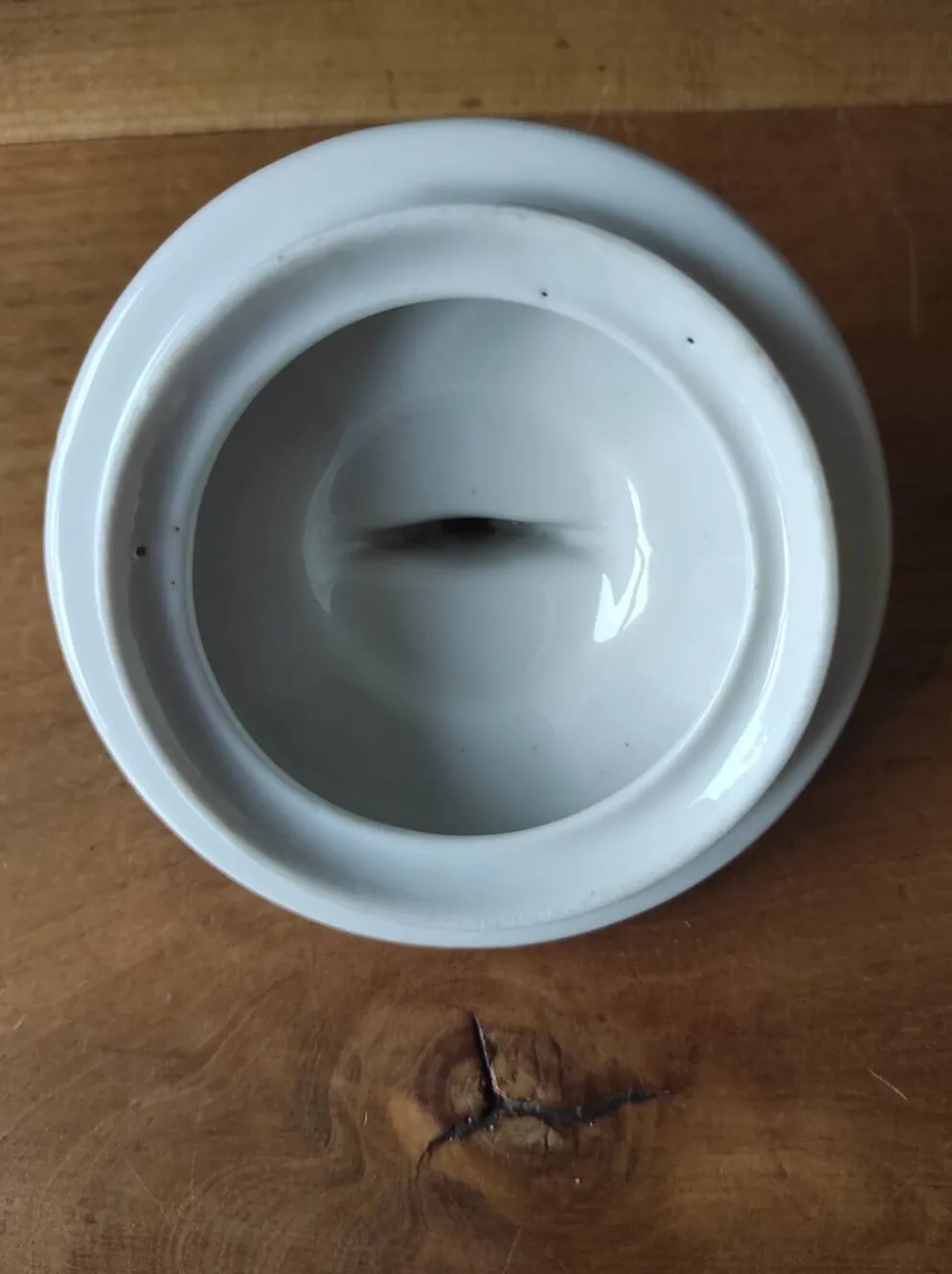 Sucrier ancien en porcelaine base décagonale