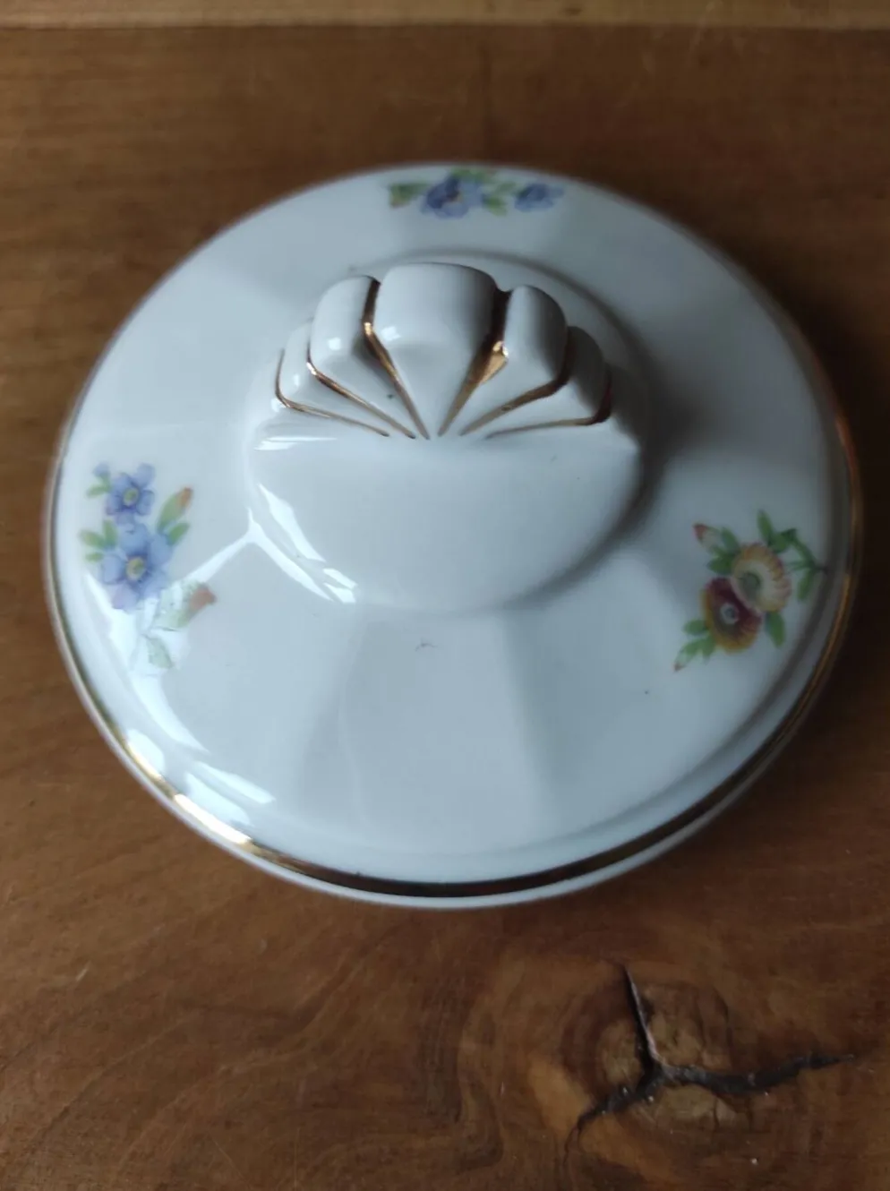 Sucrier ancien en porcelaine base décagonale