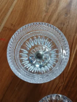 Sucrier ancien en verre + métal