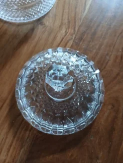 Sucrier ancien en verre + métal