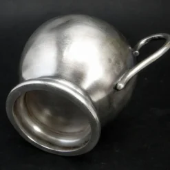 Sucrier Art Déco, en laiton argenté, Pologne, années 1950