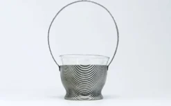 Sucrier Art Déco, en laiton argenté, Szandrik, Hongrie, années 1930