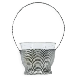 Sucrier Art Déco, en laiton argenté, Szandrik, Hongrie, années 1930